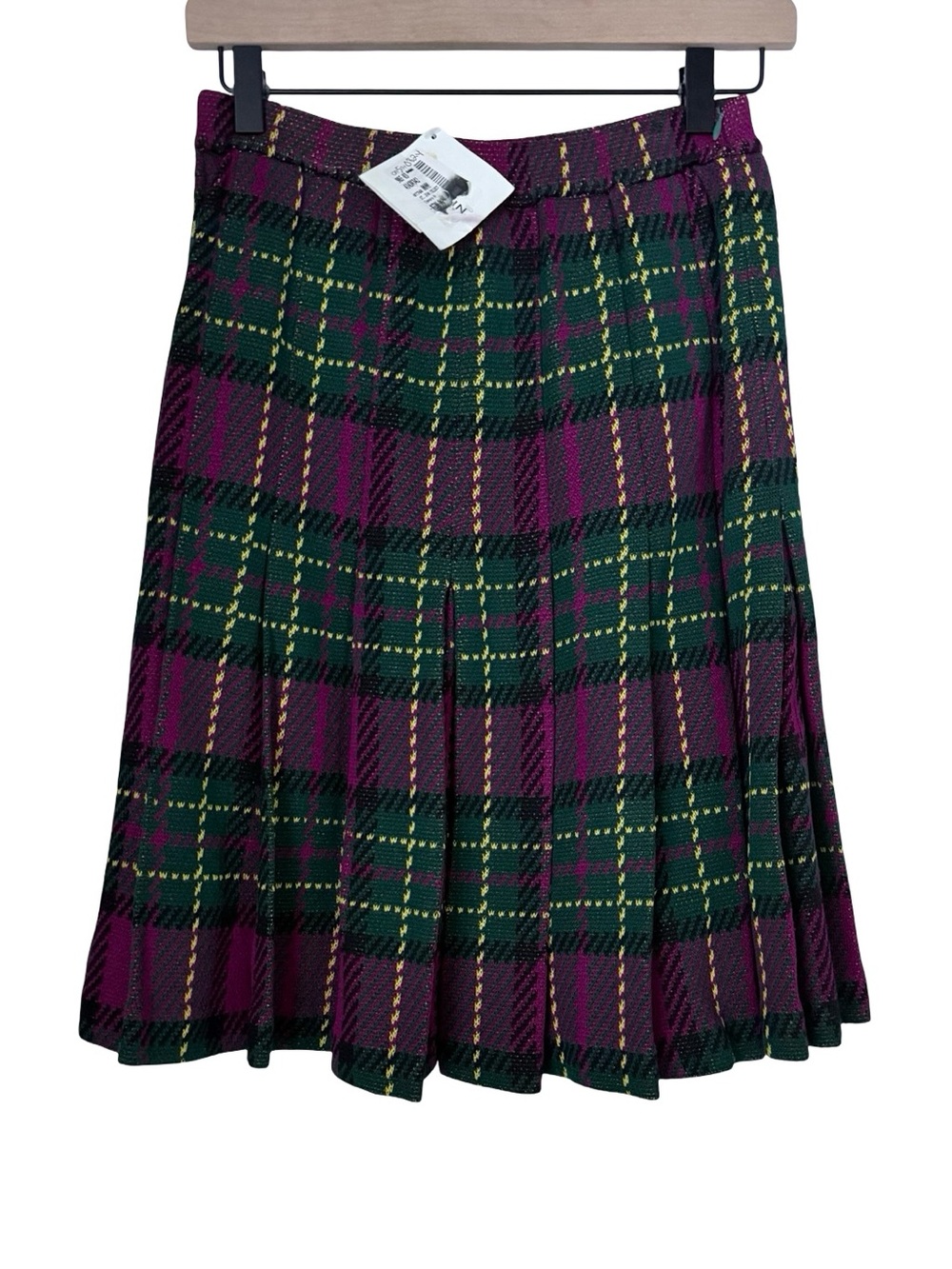 NWT St. John Plaid Pleated Skirt Sz 4